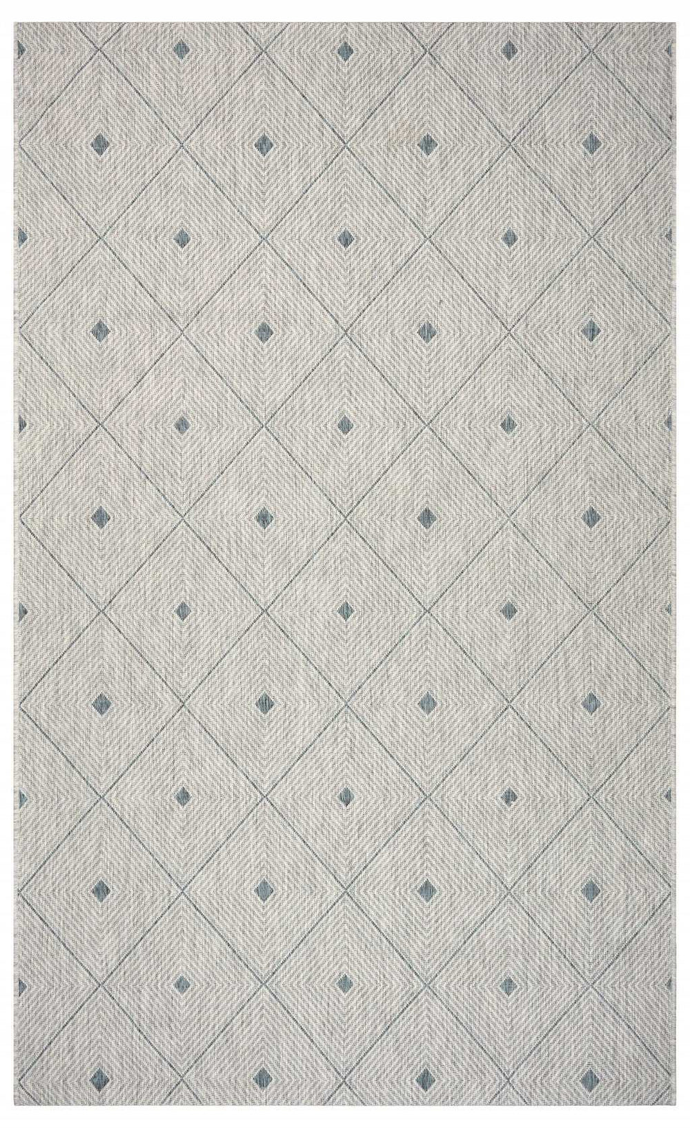5' X 8' Blue And Gray Indoor Outdoor Area Rug - Homeroots - Flyclothing LLC