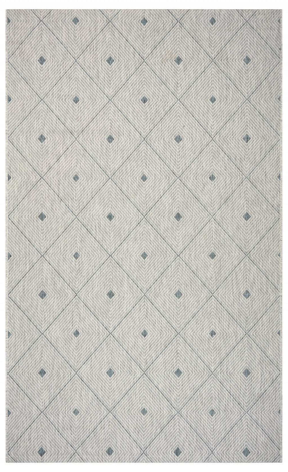8' X 10' Blue And Gray Indoor Outdoor Area Rug - Homeroots - Flyclothing LLC