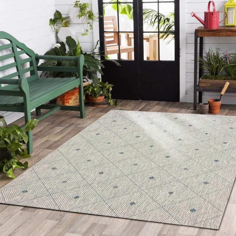 8' X 10' Blue And Gray Indoor Outdoor Area Rug - Homeroots - Flyclothing LLC