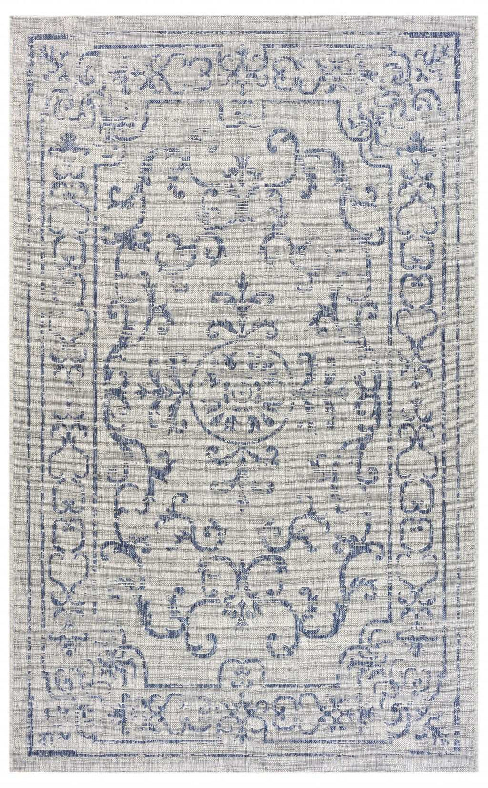 8' X 10' Blue And Gray Indoor Outdoor Area Rug - Homeroots - Flyclothing LLC