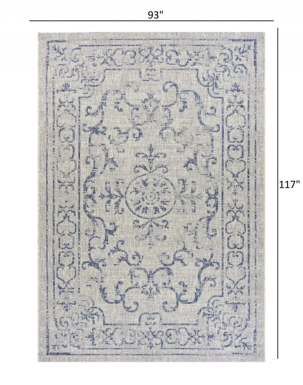8' X 10' Blue And Gray Indoor Outdoor Area Rug - Homeroots - Flyclothing LLC