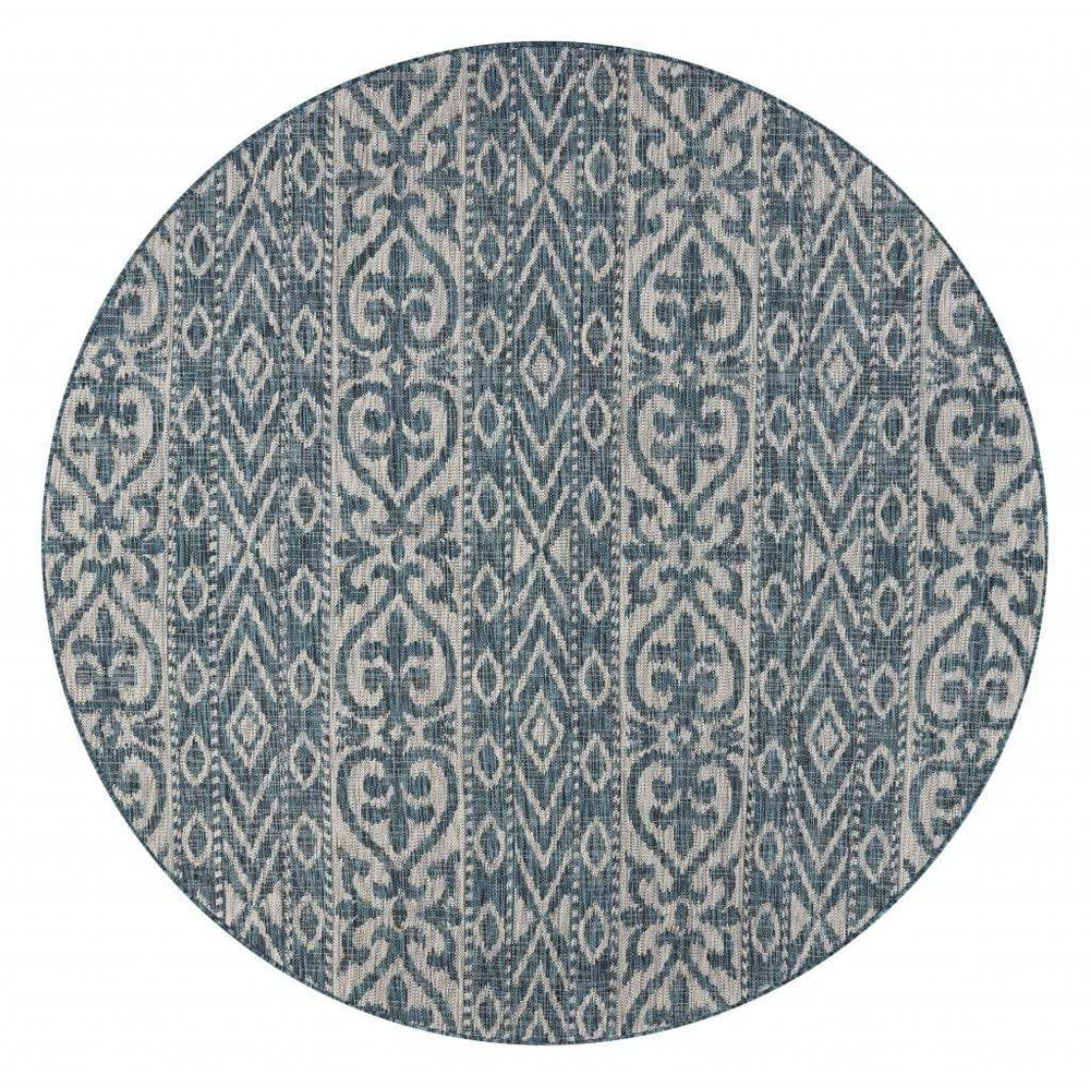 8' X 8' Blue And Gray Indoor Outdoor Area Rug - Homeroots - Flyclothing LLC