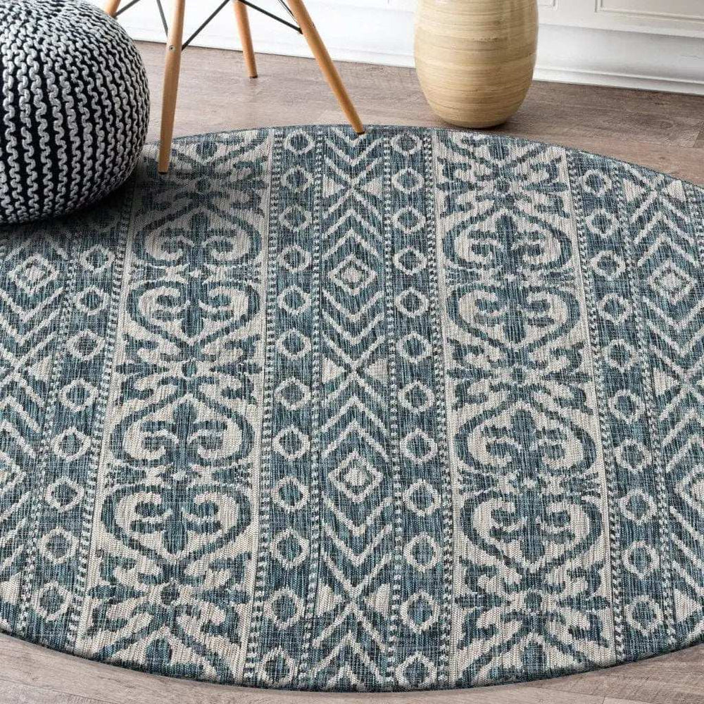 8' X 8' Blue And Gray Indoor Outdoor Area Rug - Homeroots - Flyclothing LLC