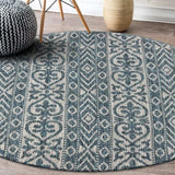 8' X 8' Blue And Gray Indoor Outdoor Area Rug - Homeroots - Flyclothing LLC