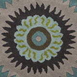 5' Round Green Peacock Feather Area Rug - Homeroots - Flyclothing LLC