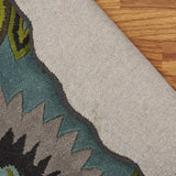 5' Round Green Peacock Feather Area Rug - Homeroots - Flyclothing LLC