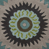 8’ Round Green Peacock Feather Area Rug - Homeroots - Flyclothing LLC