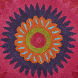5' Round Pink Floral Edged Area Rug - Homeroots - Flyclothing LLC