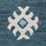 5' Blue Round Wool Hand Hooked Handmade Area Rug - Homeroots - Flyclothing LLC