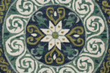 5' Round Blue and Green Ornate Medallion Area Rug - Homeroots - Flyclothing LLC