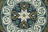 7' Round Blue and Green Ornate Medallion Area Rug - Homeroots - Flyclothing LLC