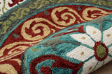 5' Round Red and Sage Medallion Area Rug - Homeroots - Flyclothing LLC