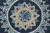 7' Round Blue Floral Medallion Area Rug - Homeroots - Flyclothing LLC