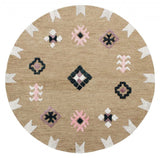 5' Taupe Round Wool Hand Hooked Handmade Area Rug - Homeroots - Flyclothing LLC