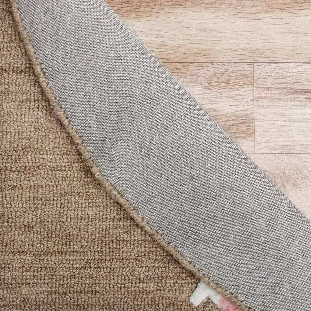 5' Taupe Round Wool Hand Hooked Handmade Area Rug - Homeroots - Flyclothing LLC