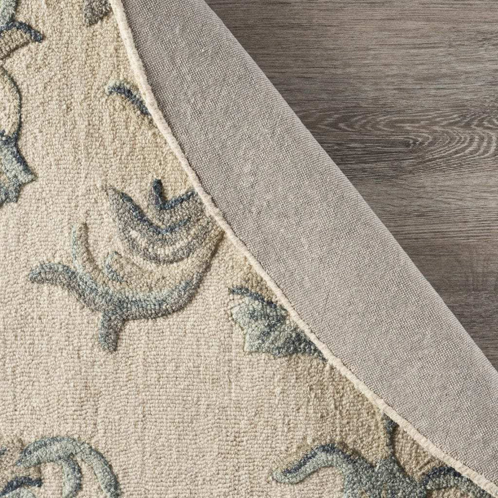 5' Light Blue Round Wool Hand Tufted Area Rug - Homeroots - Flyclothing LLC