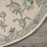 5' Light Blue Round Wool Hand Tufted Area Rug - Homeroots - Flyclothing LLC