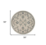 5' Light Blue Round Wool Hand Tufted Area Rug - Homeroots - Flyclothing LLC