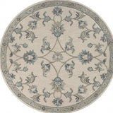 5' Light Blue Round Wool Hand Tufted Area Rug - Homeroots - Flyclothing LLC