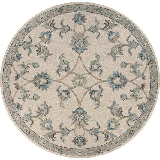 7' Light Blue Round Wool Hand Tufted Area Rug - Homeroots - Flyclothing LLC
