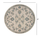 7' Light Blue Round Wool Hand Tufted Area Rug - Homeroots - Flyclothing LLC