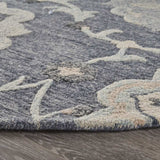 5' Blue And Gray Round Wool Hand Tufted Area Rug - Homeroots - Flyclothing LLC