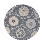 5' Blue And Gray Round Wool Hand Tufted Area Rug - Homeroots - Flyclothing LLC