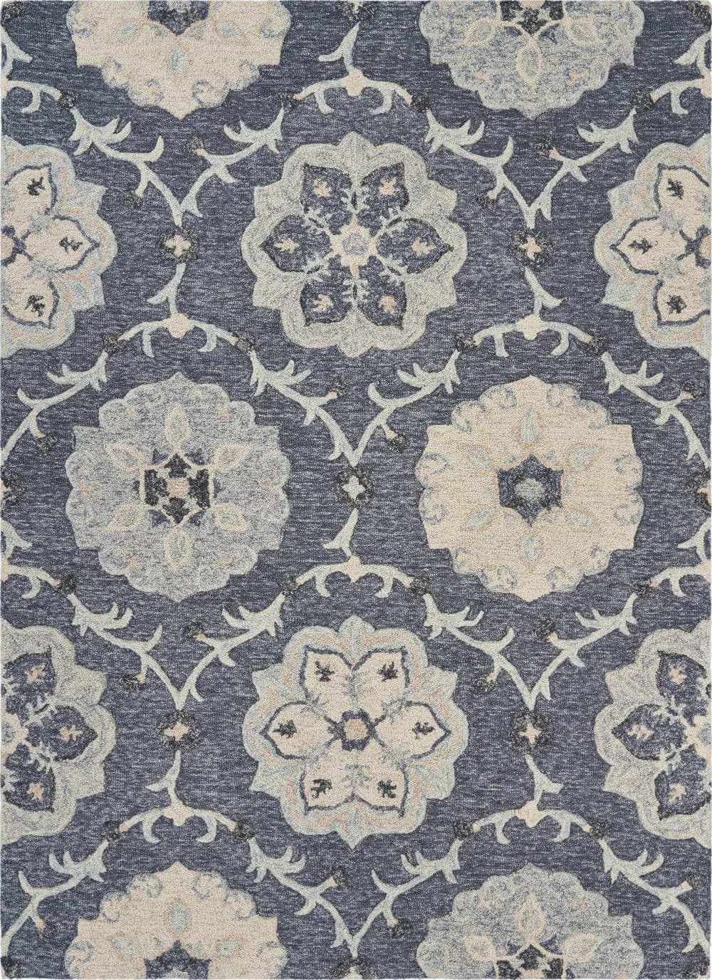 5' X 7' Blue And Gray Wool Hand Tufted Area Rug - Homeroots - Flyclothing LLC
