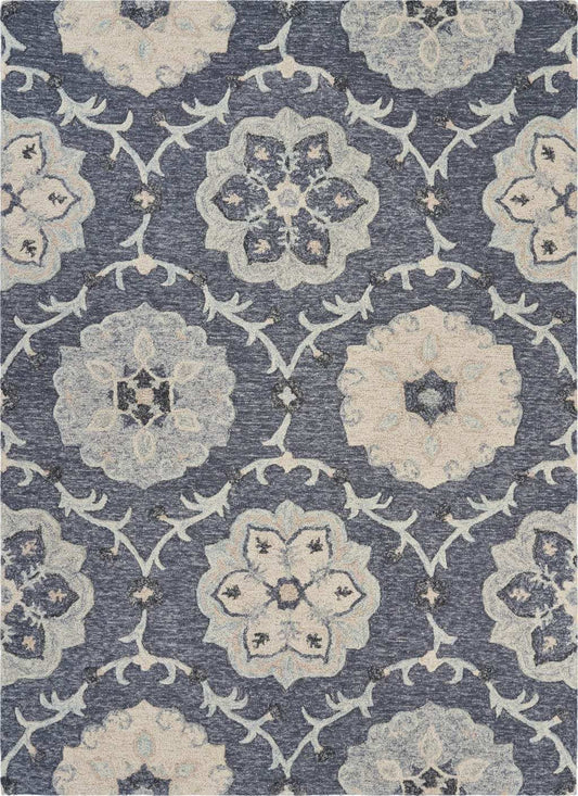 5' X 7' Blue And Gray Wool Hand Tufted Area Rug - Homeroots - Flyclothing LLC