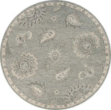 7' Gray Round Wool Hand Tufted Area Rug - Homeroots - Flyclothing LLC
