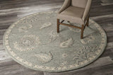 7' Gray Round Wool Hand Tufted Area Rug - Homeroots - Flyclothing LLC