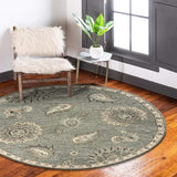 7' Gray Round Wool Hand Tufted Area Rug - Homeroots - Flyclothing LLC
