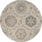 5' Blue And Ivory Round Wool Hand Tufted Area Rug - Homeroots - Flyclothing LLC