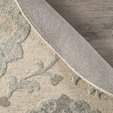 5' Blue And Ivory Round Wool Hand Tufted Area Rug - Homeroots - Flyclothing LLC