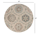 7' Blue And Ivory Round Wool Hand Tufted Area Rug - Homeroots - Flyclothing LLC