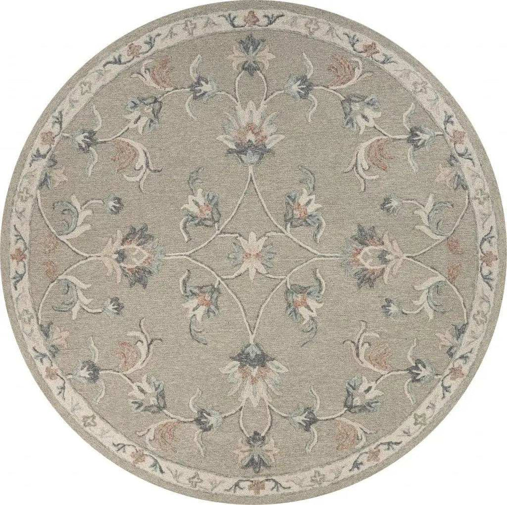 5' Gray Round Wool Hand Tufted Area Rug - Homeroots - Flyclothing LLC