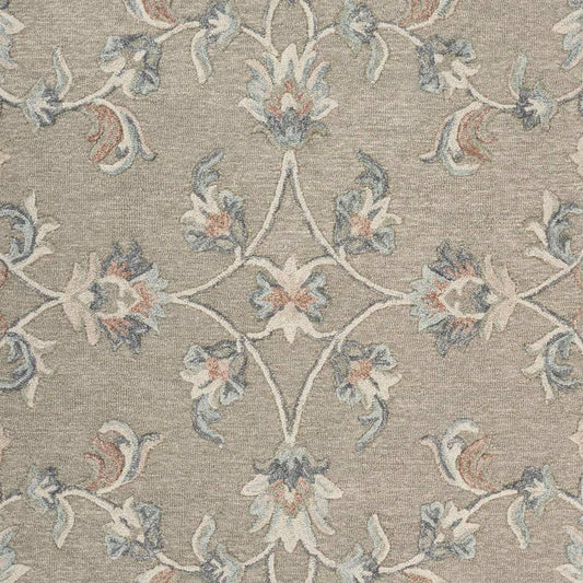 5' Gray Round Wool Hand Tufted Area Rug - Homeroots - Flyclothing LLC