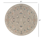7' Gray Round Wool Hand Tufted Area Rug - Homeroots - Flyclothing LLC