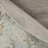 5' Blue And Ivory Round Wool Hand Tufted Area Rug - Homeroots - Flyclothing LLC