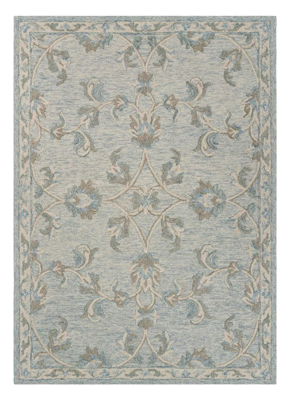 7' X 9' Blue And Ivory Wool Hand Tufted Area Rug - Homeroots - Flyclothing LLC