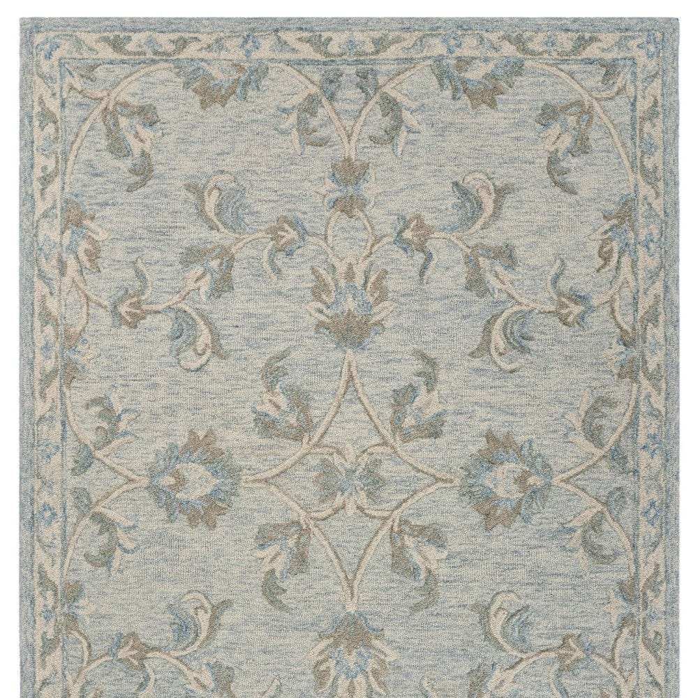 7' X 9' Blue And Ivory Wool Hand Tufted Area Rug - Homeroots - Flyclothing LLC
