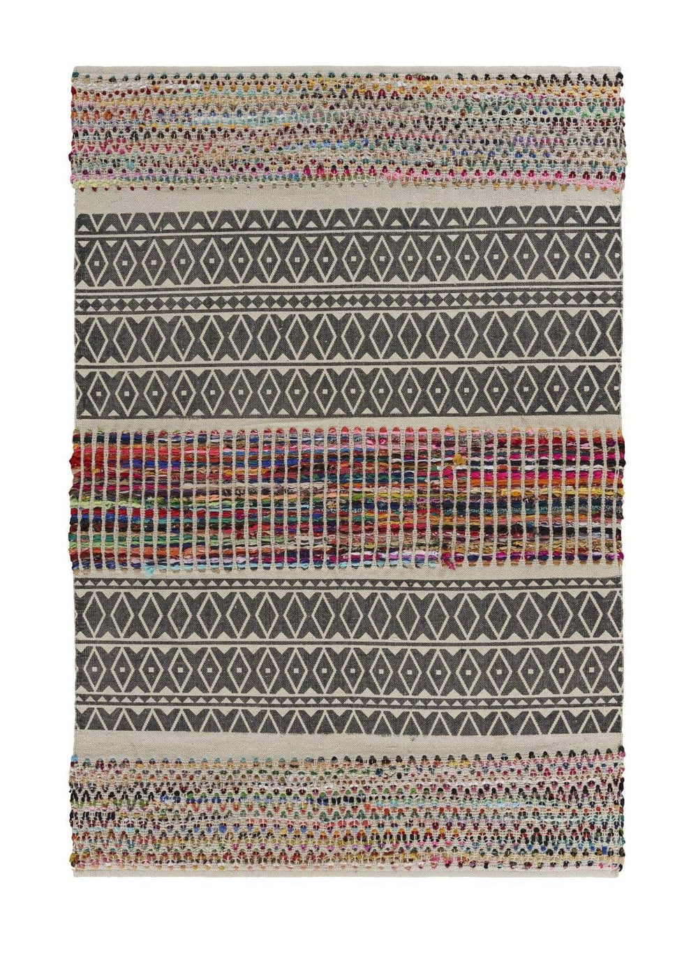 3' x 5' Colorful Traditional Chindi Area Rug - Homeroots - Flyclothing LLC