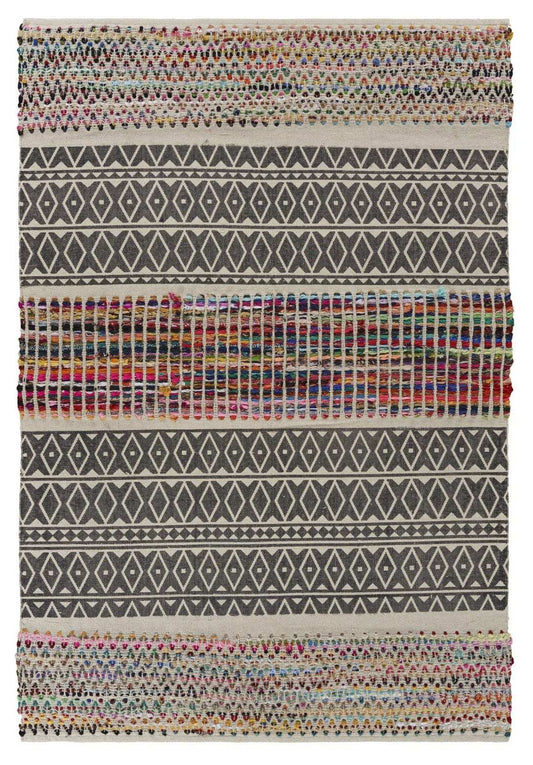 5' X 7' Colorful Traditional Chindi Area Rug - Homeroots - Flyclothing LLC