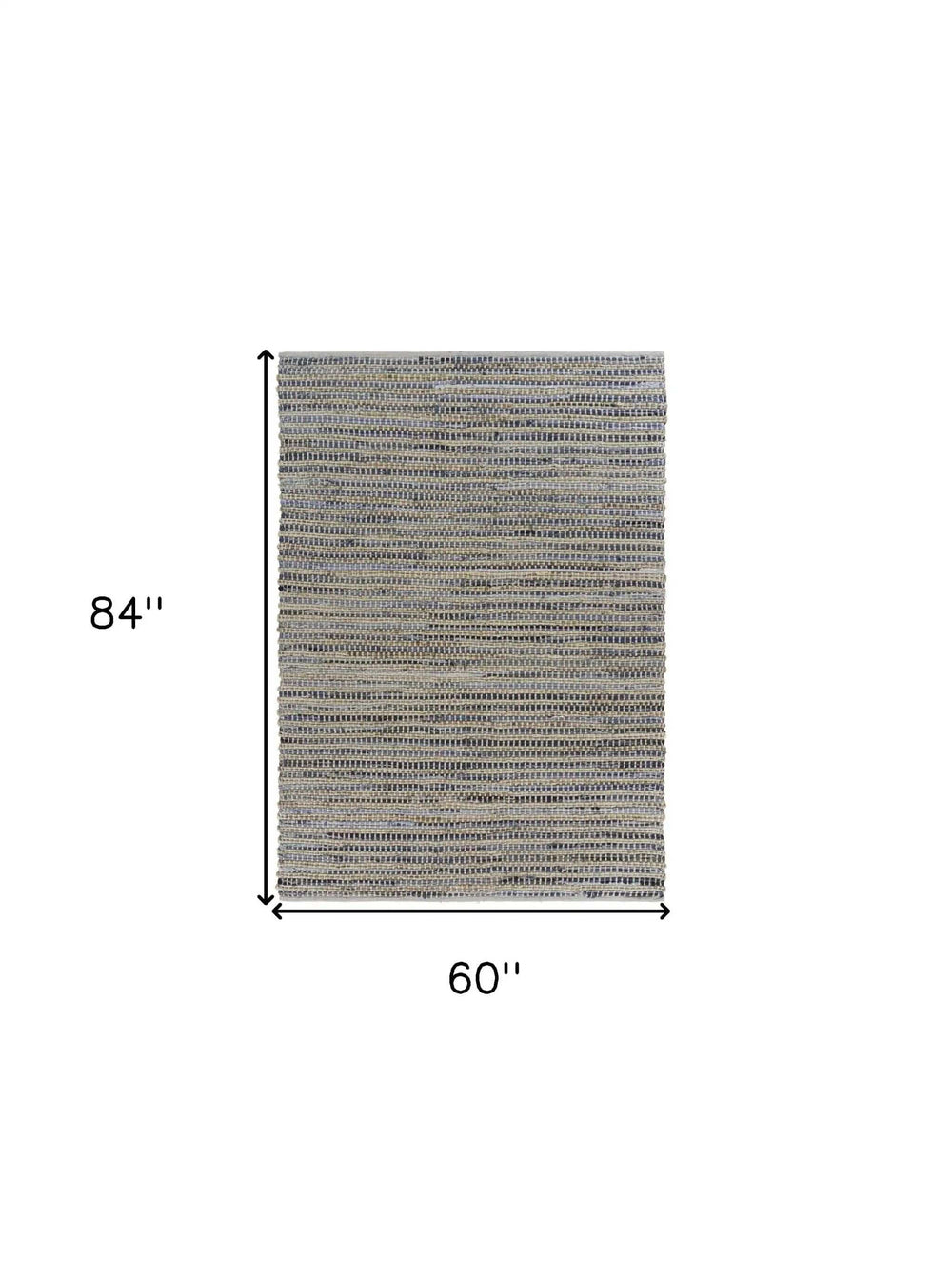 5' X 7' Blue and Beige Striped Area Rug - Homeroots - Flyclothing LLC