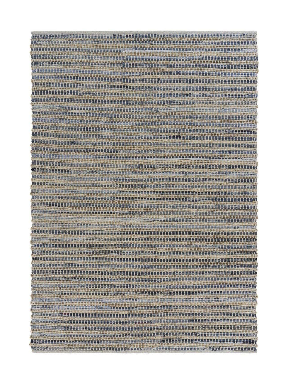 5' X 7' Blue and Beige Striped Area Rug - Homeroots - Flyclothing LLC