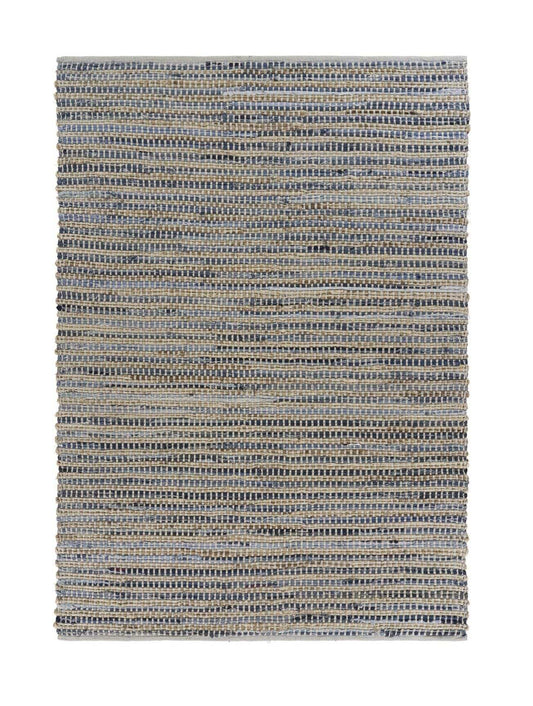 5' X 7' Blue and Beige Striped Area Rug - Homeroots - Flyclothing LLC