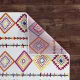 5' X 7' Red and White Diamonds Array Area Rug - Homeroots - Flyclothing LLC