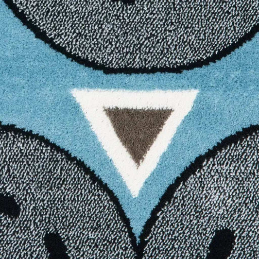 5' Round Blue Imaginative Racetrack Area Rug - Homeroots - Flyclothing LLC