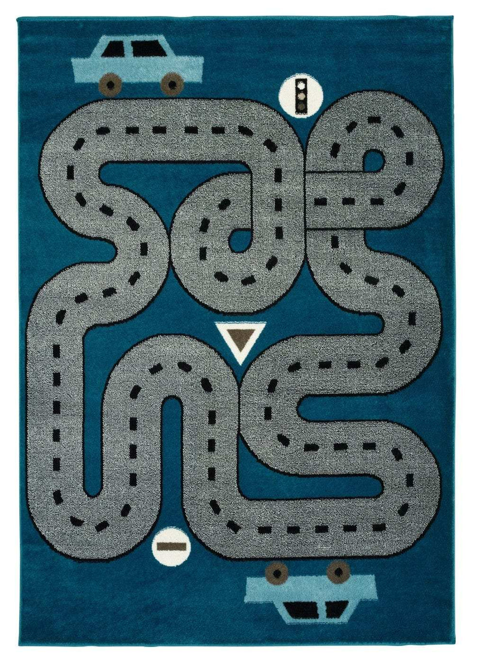 4' X 6' Navy Imaginative Racetrack Area Rug - Homeroots - Flyclothing LLC