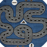 5' Round Navy Imaginative Racetrack Area Rug - Homeroots - Flyclothing LLC